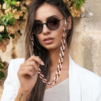 Glasses Chain - Pink and Tortoise Shell Chunky Acrylic Chain