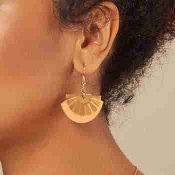 Sunset Statement Earrings – Brass Art deco Earrings