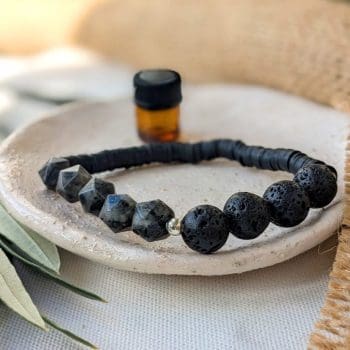 Aromatherapy Essential Oil Diffuser – Black Bracelet