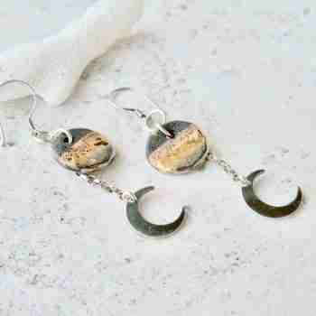 Moon earrings sterling silver