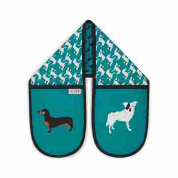 Dogtooth Dogs petrol blue oven gloves from UmmPixies