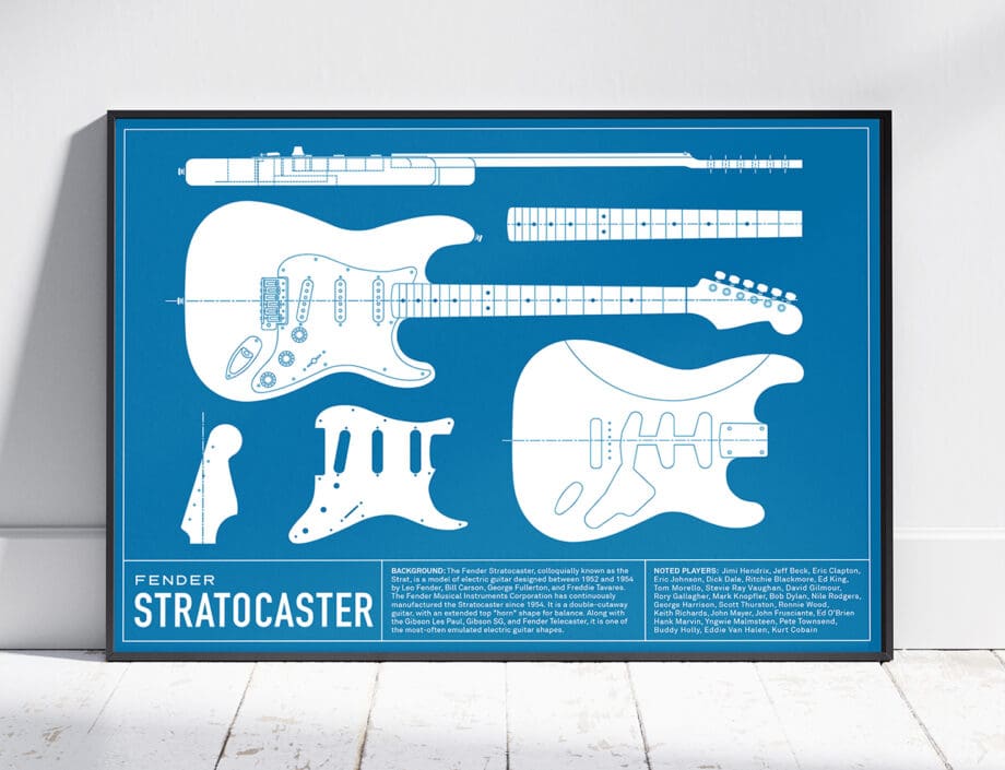 Fender Stratocaster Guitar Screen Print