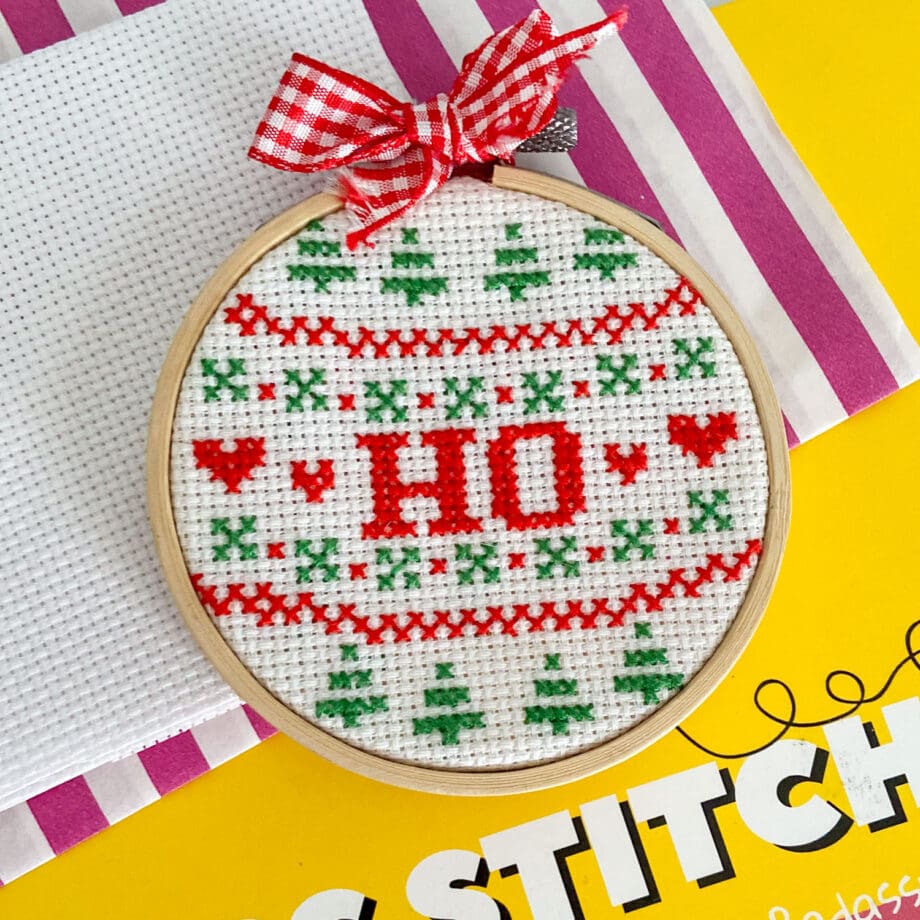 "HO" Funny Christmas Ornament Cross-Stitch Kit